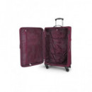 GABOL Maleta Viaje Grande con 4 Ruedas Poliester Zambia Rojo 79X47X32/35 Cm