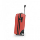 GABOL Mini Maleta Cabina 2 Ruedas Future Plus Coral para Colocar Debajo del Asiento