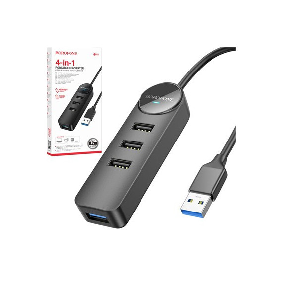 BOROFONE Hub USB a a 4XUSB a DH5 Negro