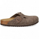Zueco Hebilla Fieltro Marron  BIRKENSTOCK