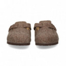 Zueco Hebilla Fieltro Marron  BIRKENSTOCK