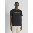 Camiseta Regular Fit en Jersey de Algodón con Estampado de Logo ANTONY MORATO