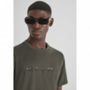 Camiseta Regular Fit en Jersey de Algodón con Estampado de Logo Laminado de ANTONY MORATO