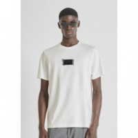 Camiseta Regular Fit de Punto de Algodón con Logotipo Estampado de ANTONY MORATO