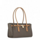 Sm Ew Shldr Tote W Charm Brn/acorn  MICHAEL KORS