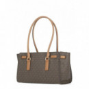 Sm Ew Shldr Tote W Charm Brn/acorn  MICHAEL KORS