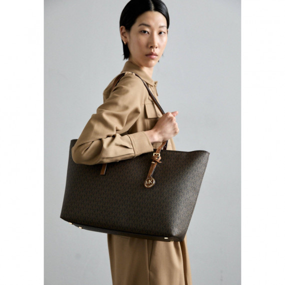Lg Ew Tz Tote Brn/acorn  MICHAEL KORS