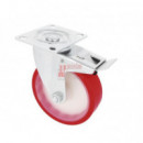 Rueda Con Pletina Freno 2540 - 160x40 Roja