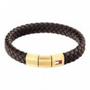 Pulsera Piel Trenzada Marron  TOMMY HILFIGER