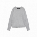 Jerséis y Sudaderas Jersey VERO MODA Happiness Gris Claro Melange Silver Lurex