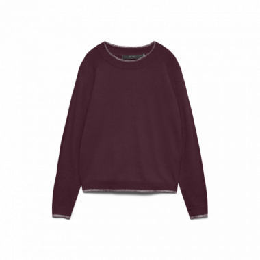 Jerséis y Sudaderas Jersey VERO MODA Happiness Winetasting Silver Lurex