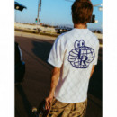 Camisetas Hombre Camiseta LAST RESORT AB Atlas Monogram White Reflex Blue