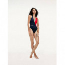 Cheeky One-piece Plunge Primary Red  TOMMY HILFIGER