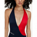 Cheeky One-piece Plunge Primary Red  TOMMY HILFIGER