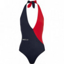 Cheeky One-piece Plunge Primary Red  TOMMY HILFIGER