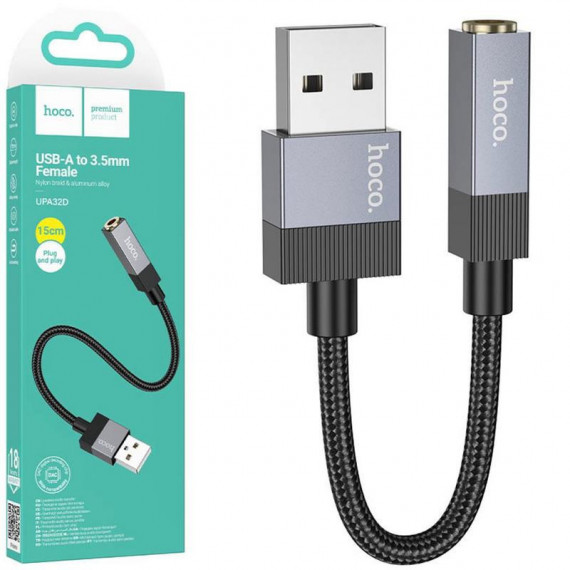 HOCO UPA32D Clever Adaptador Audio USB a Jack 3.5MM