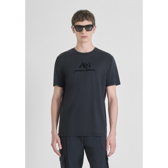 Camiseta Regular Fit en Jersey de Algodón con Logo de ANTONY MORATO