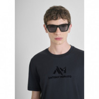 Camiseta Regular Fit en Jersey de Algodón con Logo de ANTONY MORATO