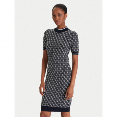 Ss Lise 4G Logo Swtr Dress Smart Blue An  GUESS