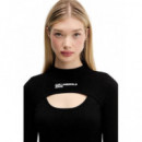 Klj Cut Out Mock Neck Sweater Black  KARL LAGERFELD