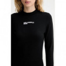 Klj Milano Mock Neck Dress Black  KARL LAGERFELD