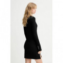 Klj Milano Mock Neck Dress Black  KARL LAGERFELD