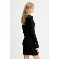 Klj Milano Mock Neck Dress Black  KARL LAGERFELD