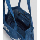 Klj Ew Logo Shopper Denim Washed Mid Blu  KARL LAGERFELD