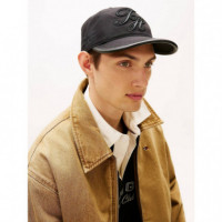 Th Script Elevated 5 Panel Cap Black  TOMMY HILFIGER