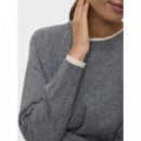 Jerséis y Sudaderas Jersey VERO MODA Wonderful Medium Grey Melange / Birch