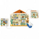 Tablero con Cerraduras de Madera Casita - Cabanalock  DJECO