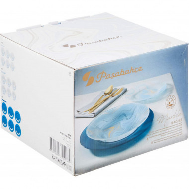 Vajilla Blue Marble Glass (18 Piezas)  PASABAHCE