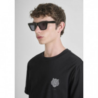 Camiseta Slim Fit en Jersey de Algodón con Pequeño Logo Tigre de ANTONY MORATO