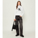 Chenille Monologo Sweater Brilliant Whit  CALVIN KLEIN