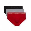 Hip Brief 3PK Black W/ Dtm Wb/adrenaline  CALVIN KLEIN