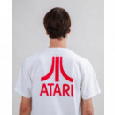 Camisetas Hombre Camiseta BRAVA FABRICS Atari Logo Blanco