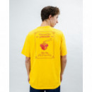 Camisetas Hombre Camiseta BRAVA FABRICS Oversize Noodles Amarillo