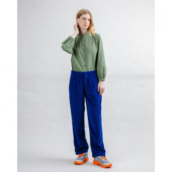 Pantalones Pantalón BRAVA FABRICS Plisados Pana Azul Klein