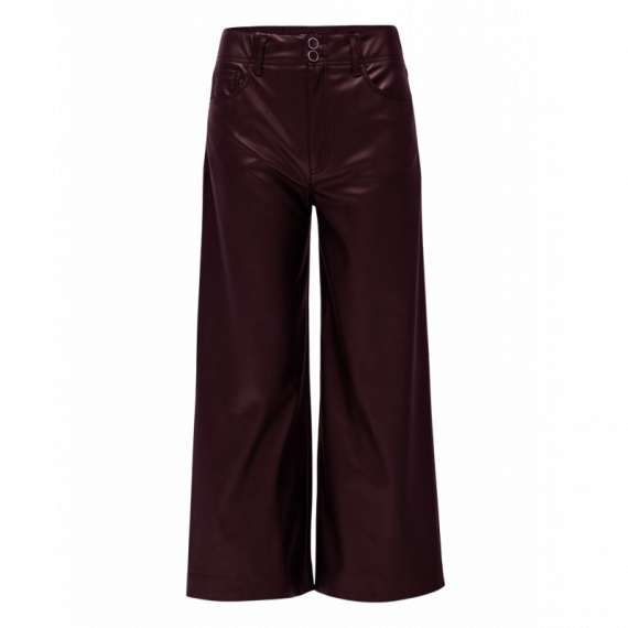 Pantalones Mujer Pantalón SALSA JEANS True Cropped Wide Efecto Piel Dark Wine