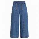 Pantalones Mujer Pantalón KING LOUIE Melody Culotte Stone Denim