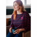 SUGARHILL BRIGHTON Camisetas Mujer Camiseta Sugarhill Celine Navy/red, Planet