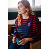 SUGARHILL BRIGHTON Camisetas Mujer Camiseta Sugarhill Celine Navy/red, Planet