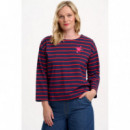 SUGARHILL BRIGHTON Camisetas Mujer Camiseta Sugarhill Celine Navy/red, Planet