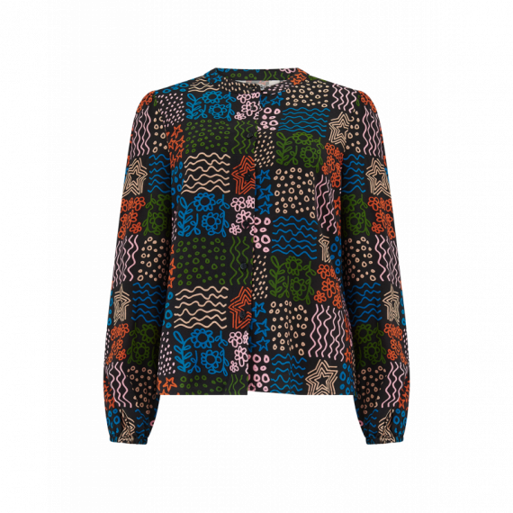 SUGARHILL BRIGHTON Blusas y Camisas Blusa Sugarhill Hannah Black/multi, Doodle Checkerboard