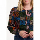 SUGARHILL BRIGHTON Blusas y Camisas Blusa Sugarhill Hannah Black/multi, Doodle Checkerboard