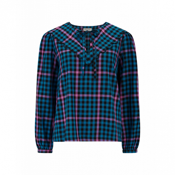 SUGARHILL BRIGHTON Blusas y Camisas Blusa Sugarhill Nessie Black/teal, Twilight Gingham