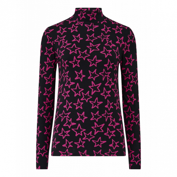 SUGARHILL BRIGHTON Camisetas Mujer Top Sugarhill Annika Black/pink, Doodle Stars