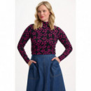 SUGARHILL BRIGHTON Camisetas Mujer Top Sugarhill Annika Black/pink, Doodle Stars