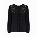 SUGARHILL BRIGHTON Blusas y Camisas Blusa Sugarhill Dawn Black, Tiger Embroidery