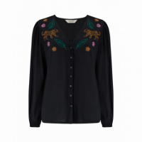 SUGARHILL BRIGHTON Blusas y Camisas Blusa Sugarhill Dawn Black, Tiger Embroidery